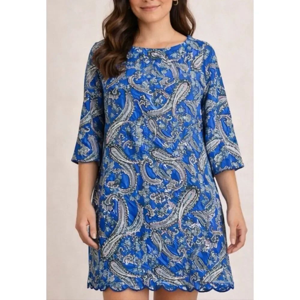 Coolibar UPF 50 paisley scallop hem dress small